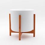 Ficus Elastica Robusta - Le 32 - Velvet blanc mid-century Jatoba H