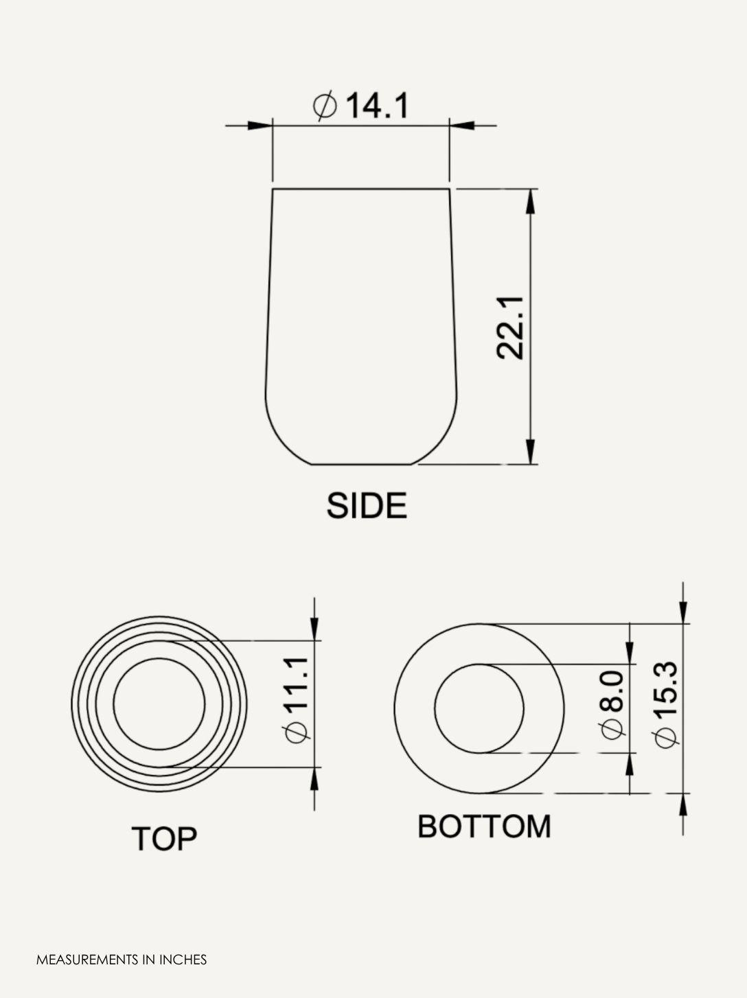 Dune Pilat Pot dimensions